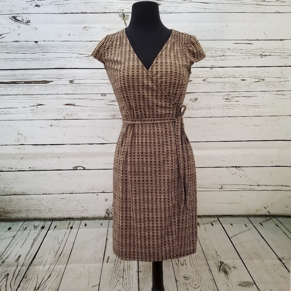 LOFT brown wrap dress